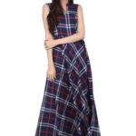 Printed Fit And Flare Dress Crepe Multicolored