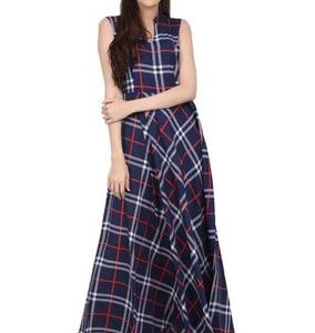 Printed Fit And Flare Dress Crepe Multicolored